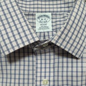 Brooks Brothers 🆕 Regent Supima Cotton Pin Checked No Iron Dress Shirt Sz 16/32